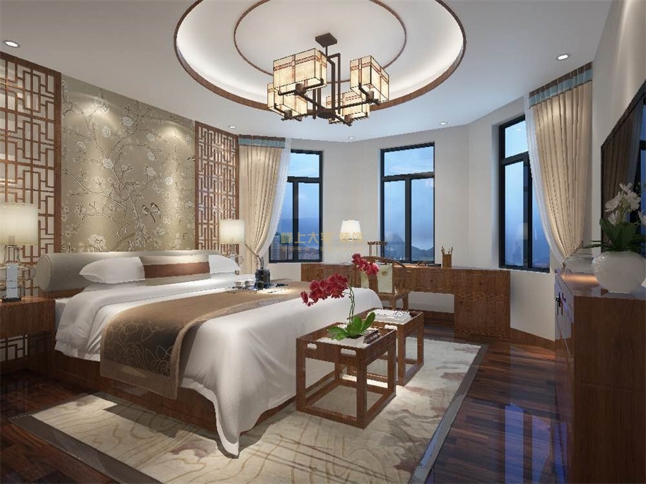 三室两厅160㎡中式装修风格案例 香江湾